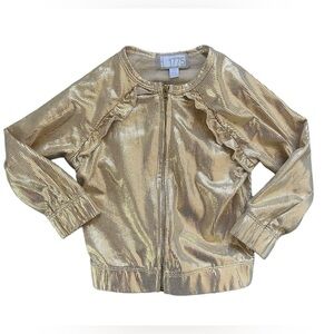 1775 Toddler Girls Metallic Gold Ruffle Jacket | 18M